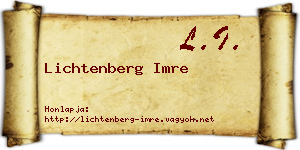 Lichtenberg Imre névjegykártya
